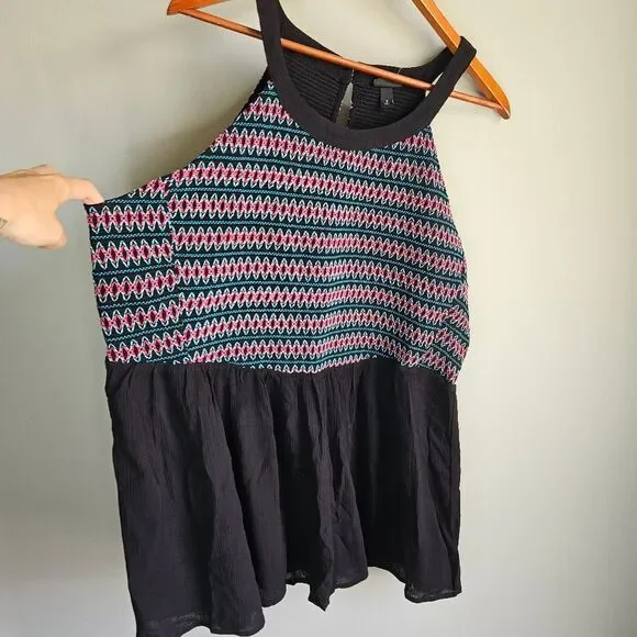 Torrid Black Smocked Babydoll Halter Top Women's 2X Dark Cottagecore Flattering - Picture 6 of 10